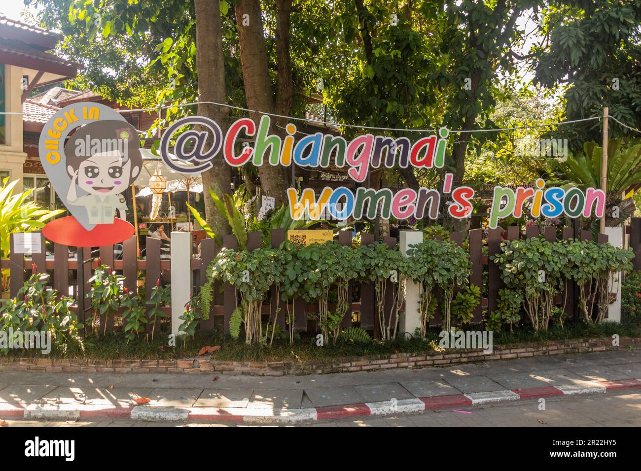 CHIANG MAI, THAILAND - 2. DEZEMBER 2019: Massagezentrum für Frauen von ehemaligen Gefangenen in Chiang Mai Stockfoto