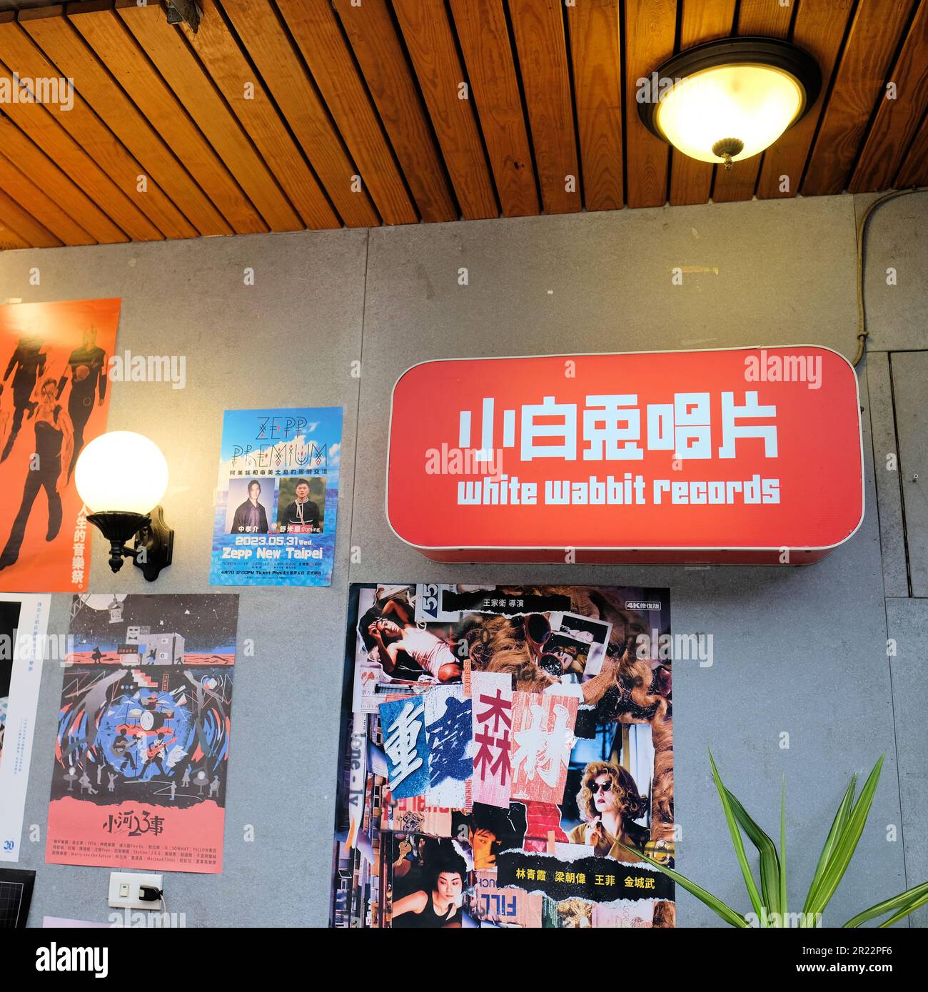 White Rabbit Records, ein unabhängiger Plattenladen, der Indie und alternative Musik auf Vinyl und cd verkauft, befindet sich im Da'an District, Taipei, Taiwan. Stockfoto