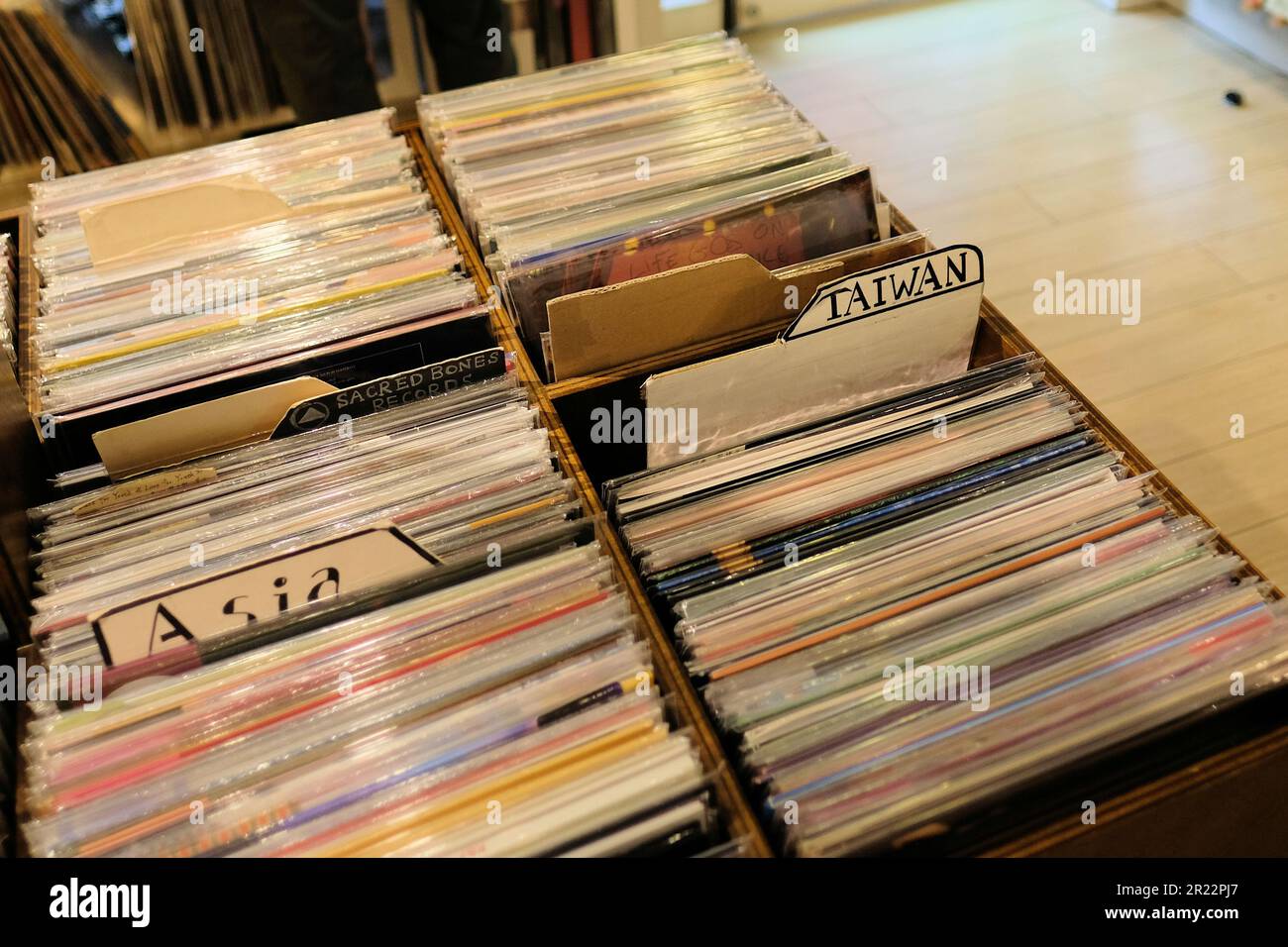 White Rabbit Records, ein unabhängiger Plattenladen, der Indie und alternative Musik auf Vinyl und cd verkauft, befindet sich im Da'an District, Taipei, Taiwan. Stockfoto