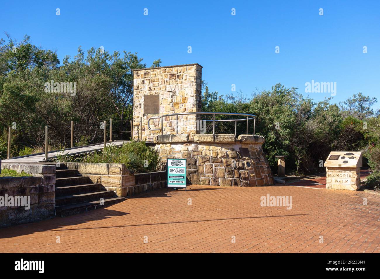 Das Eingangsschild zum Australia's Memorial Walk am North Head Sanctuary in Manly, Sydney Stockfoto