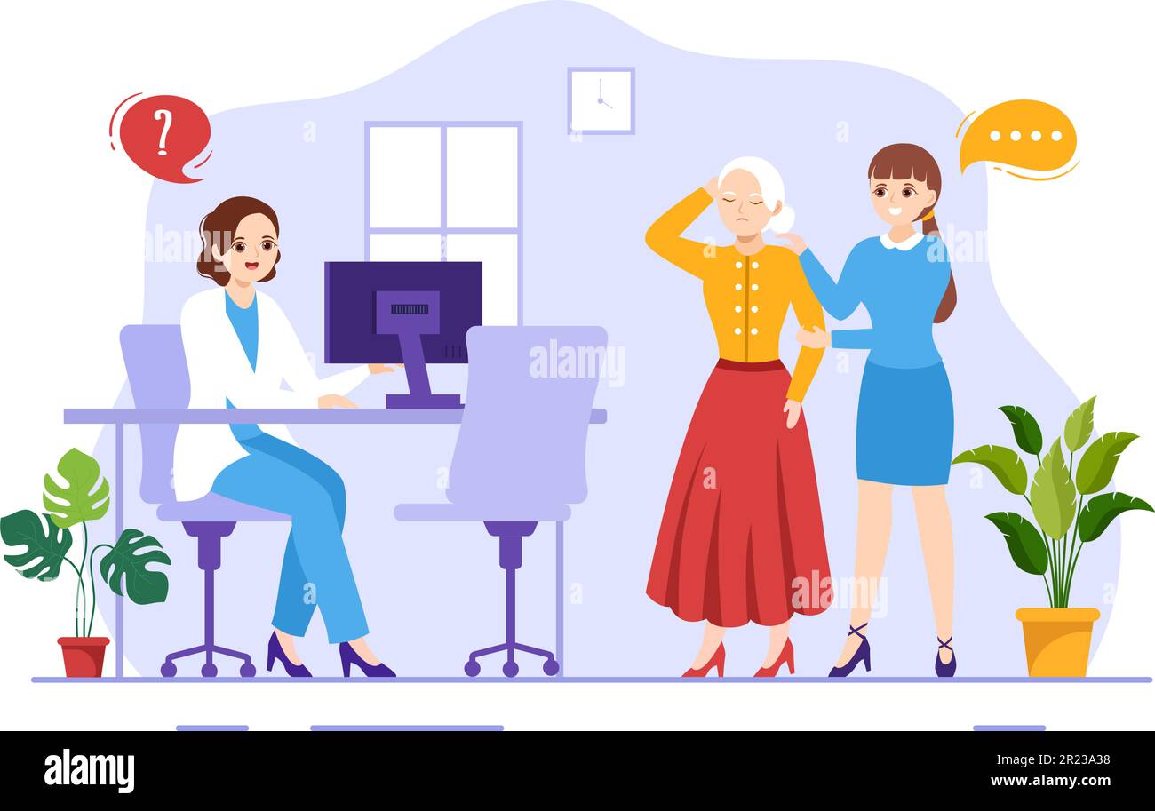 Anamnese System Vector Illustration for Information about the disease and Healthcare Database in Flat Cartoon handgezeichnete Landing Page Templates Stock Vektor