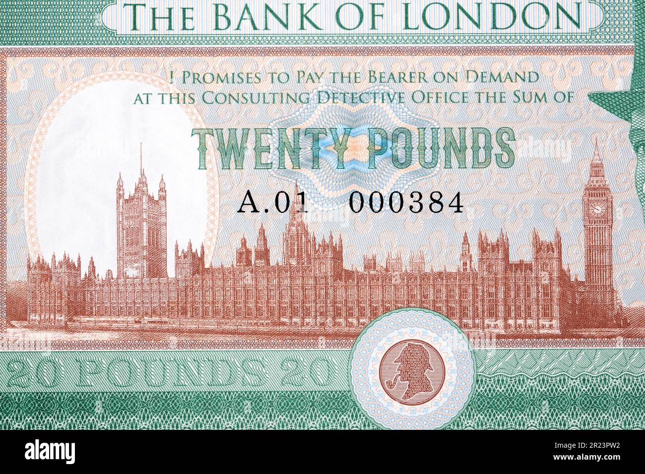 Palast von Westminster aus englischem Geld - Pfund Stockfoto