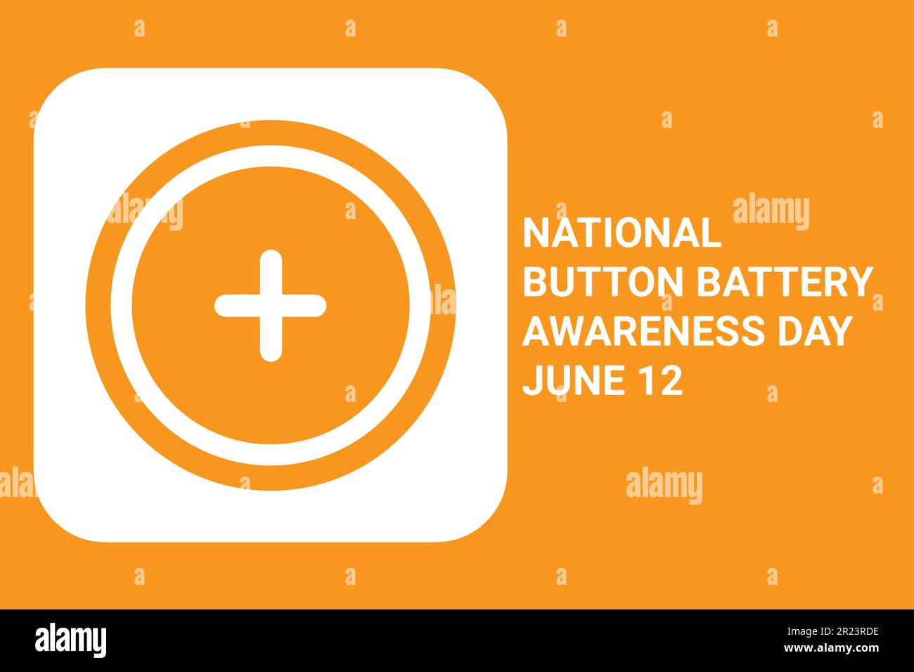 National Button Battery Awareness Day Juni 12. Urlaubskonzept. Vorlage für Hintergrund, Banner, Karte, Poster mit Texteindruck. Illustration Stock Vektor