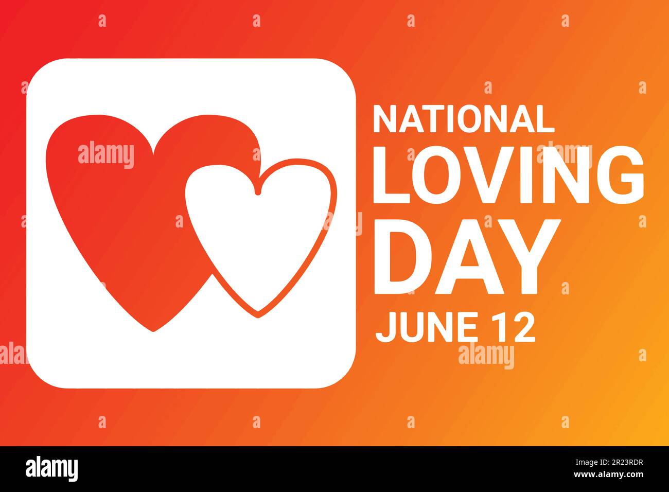 Vektordarstellung zum National Loving Day. Juni 12. Urlaubskonzept. Vorlage für Hintergrund, Banner, Karte, Poster mit Texteindruck. Stock Vektor
