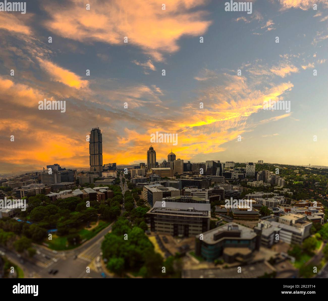Blick auf Sandtons zentrales Geschäftsviertel Stockfoto