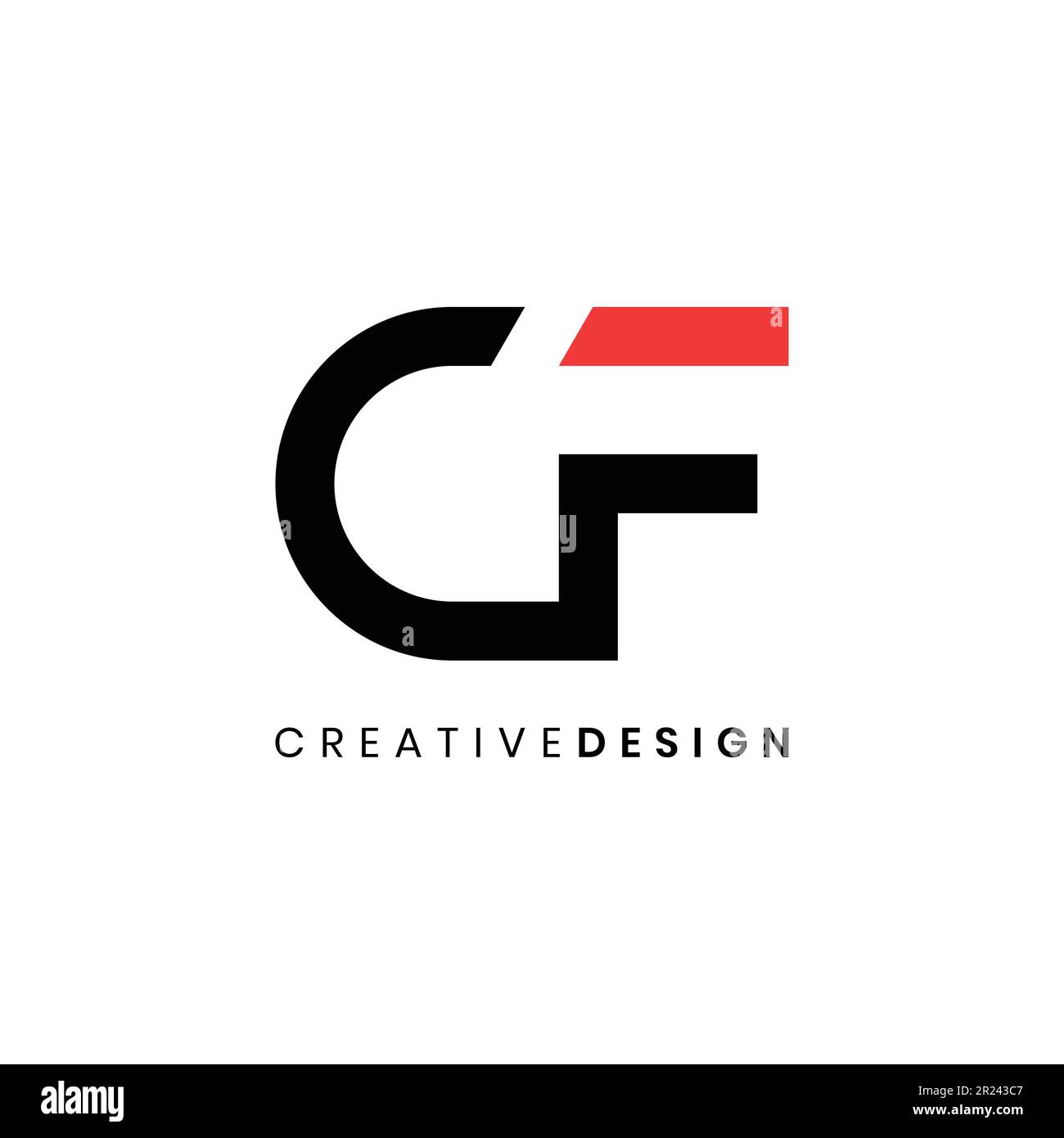 Moderner abstrakter Vektor im CF-Logo-Design Stock Vektor