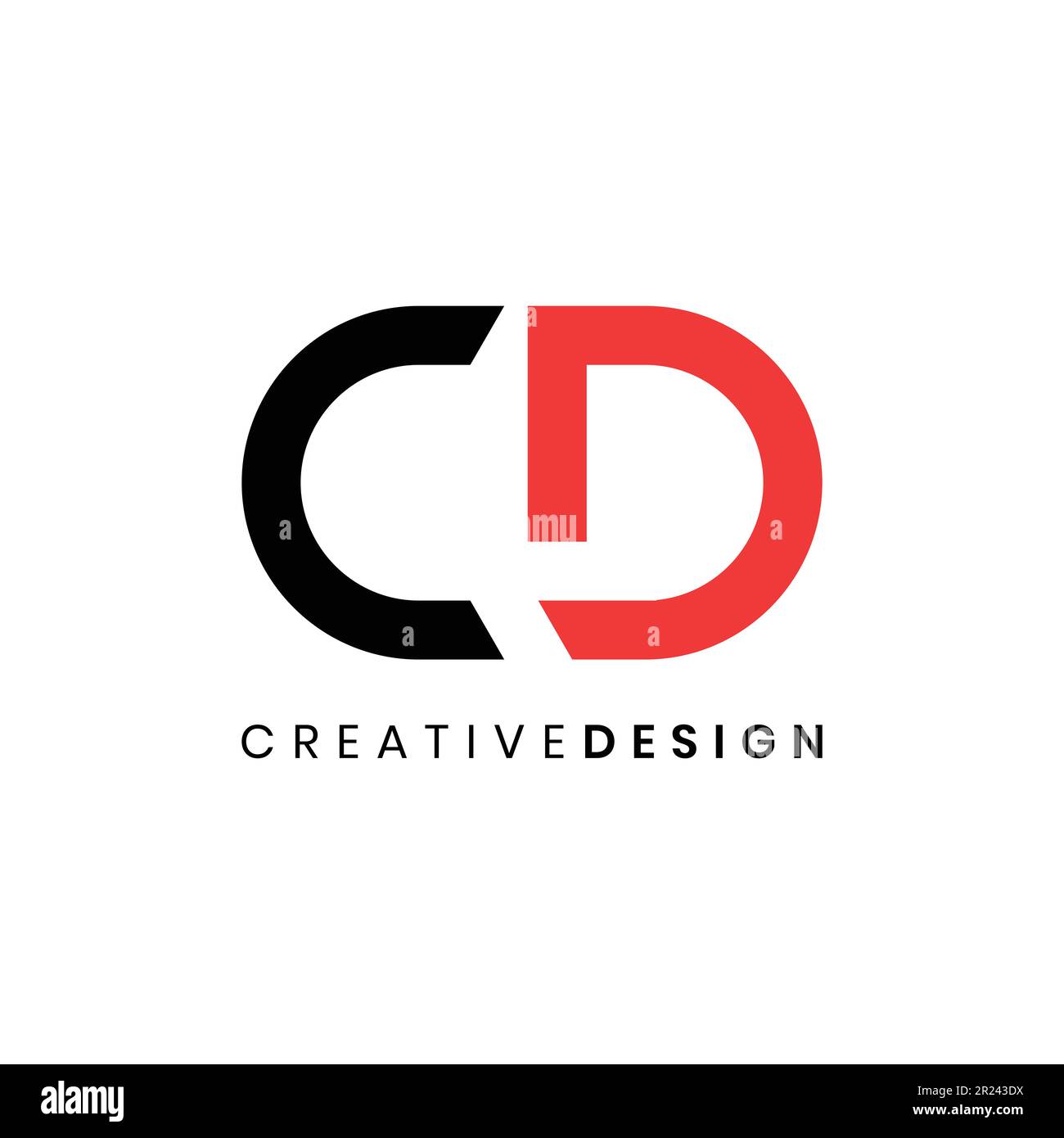 Kreative, moderne CD-Logo-Vektordarstellung Stock Vektor