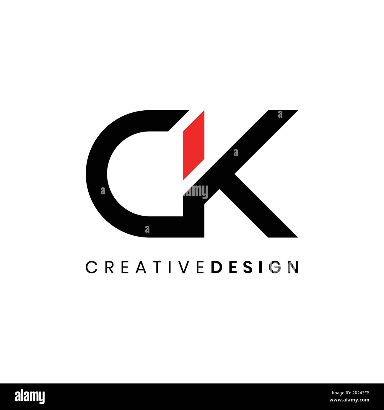 Kreativer, moderner, einfacher Designvektor mit CK-Logo Stock Vektor