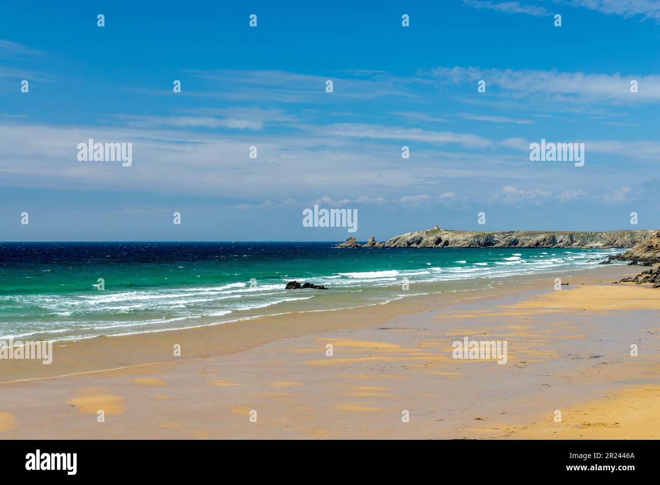 Strand an der Westküste der Halbinsel Quiberon, Morbihan, Bretagne, Frankreich Stockfoto