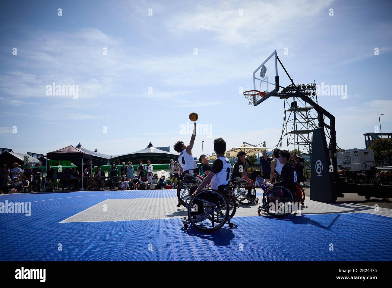 Tokio, Japan. 5. Mai 2023. Allgemeine Ansicht Rollstuhl-Basketball : Rollstuhl-3x3-Basketballturnier "Push up" Odaiba-Runde in Tokio, Japan . Kredit: Yohei Osada/AFLO SPORT/Alamy Live News Stockfoto