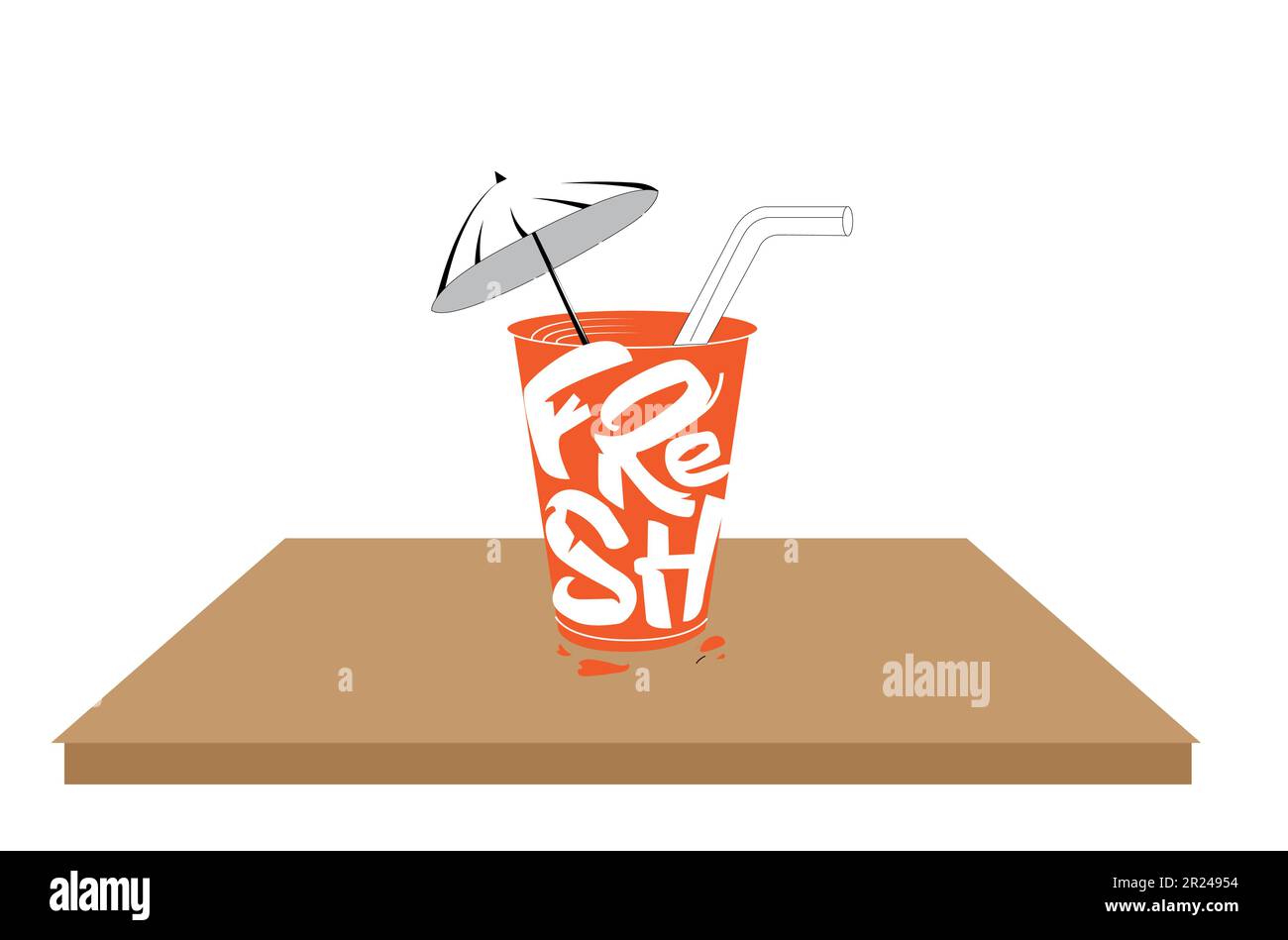 Glas mit frischem Orangensaft Stock Vektor