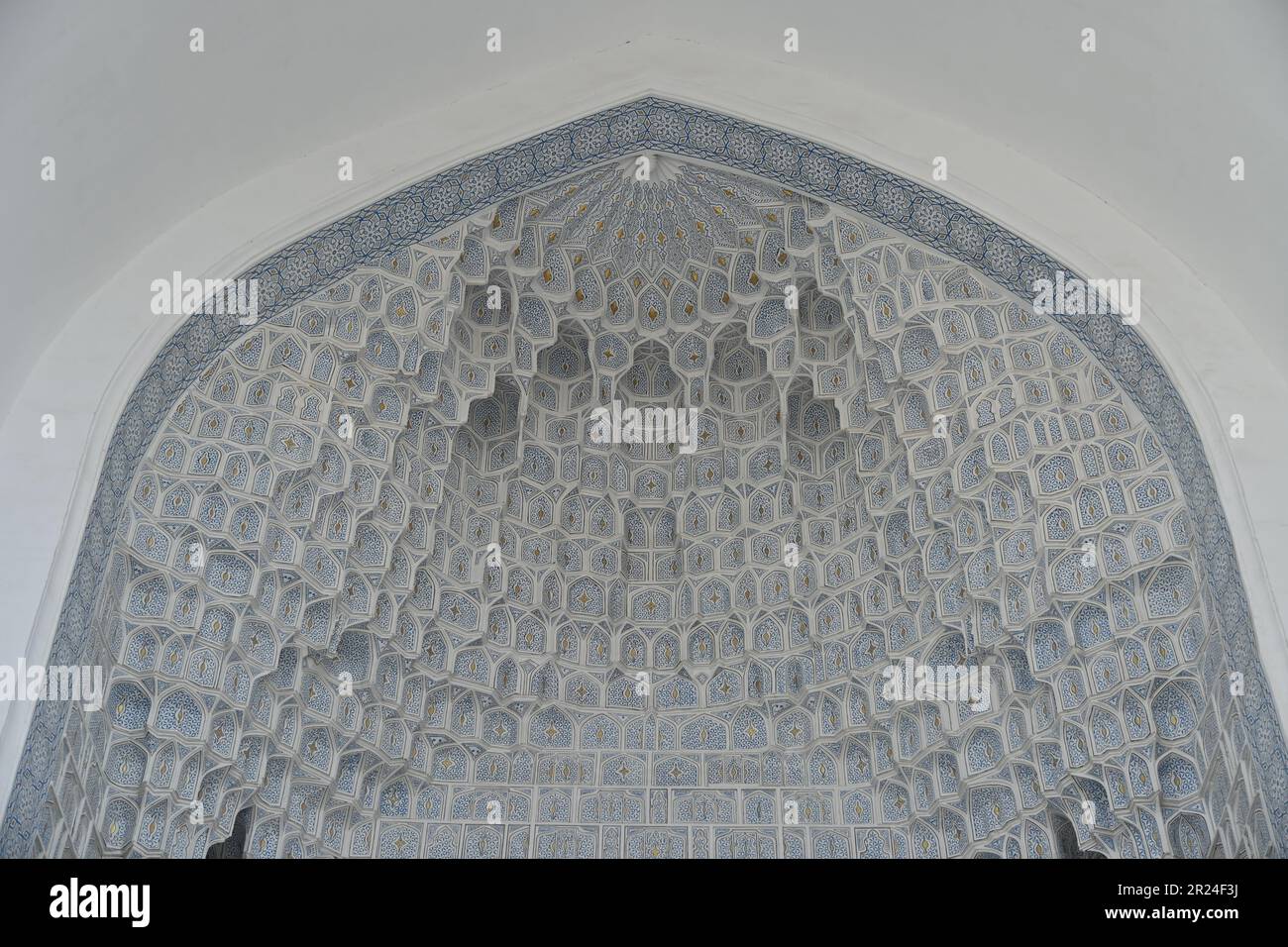 Details der Keramikdekorationen im Amir Temur Mausoleum in Samarkand, Usbekistan Stockfoto