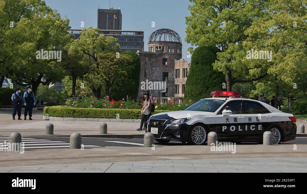 Hiroshima, Japan. 17. Mai 2023. Mitglied der Polizeibeamten der