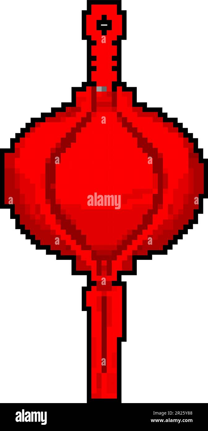 Rot-asiatische Laterne Spiel Pixel Art Vektordarstellung Stock Vektor