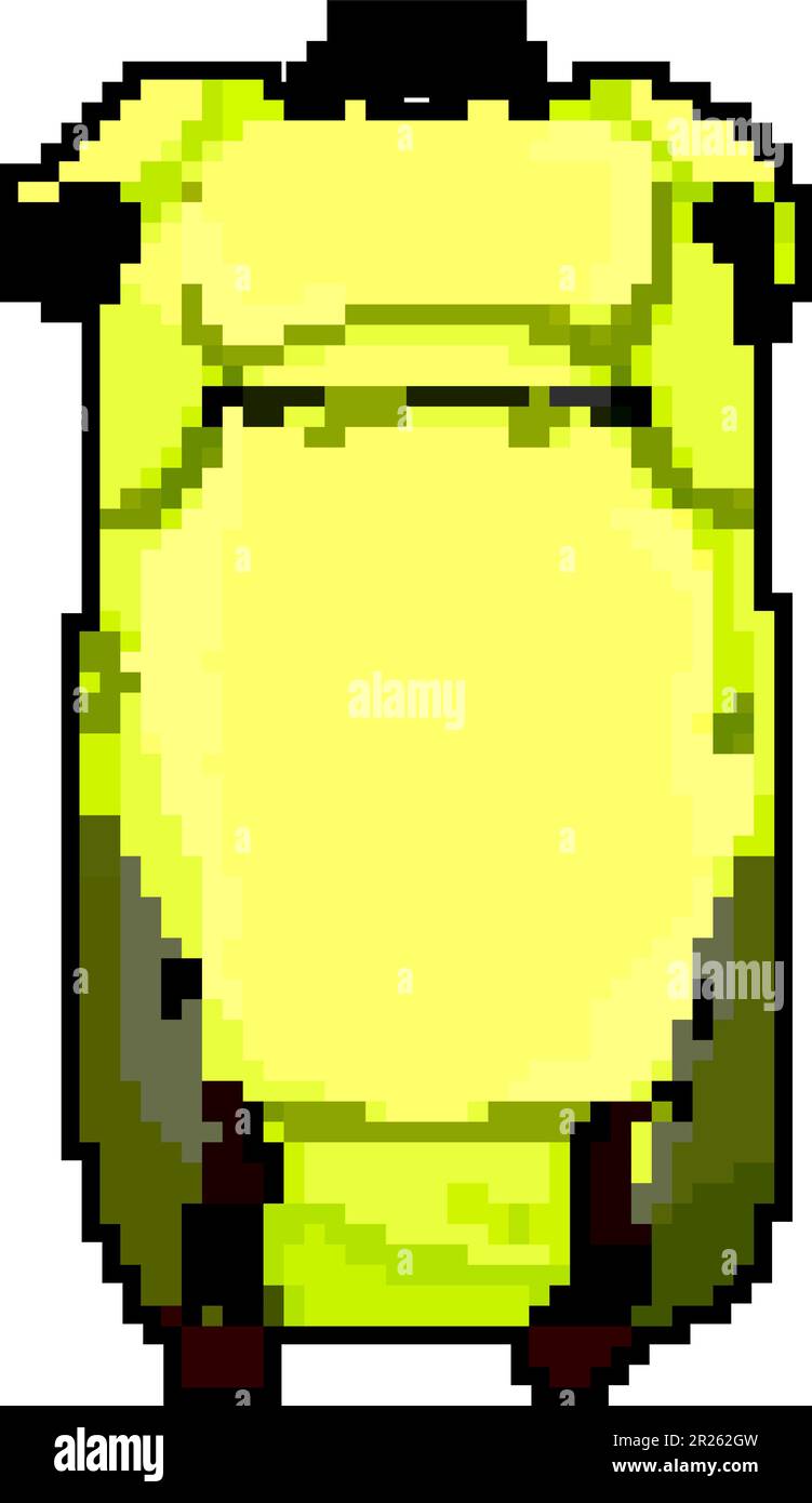Gepäck Rucksack Camp Spiel Pixel Art Vector Illustration Stock ...