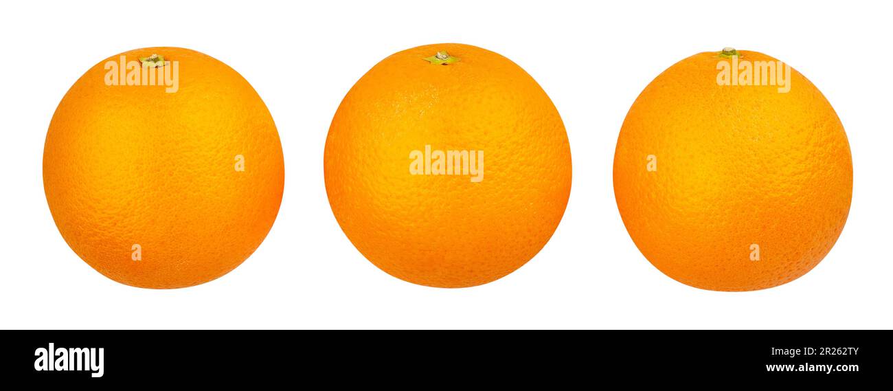 Orangefarbener Fruchtweg isoliert auf Weiß Stockfoto