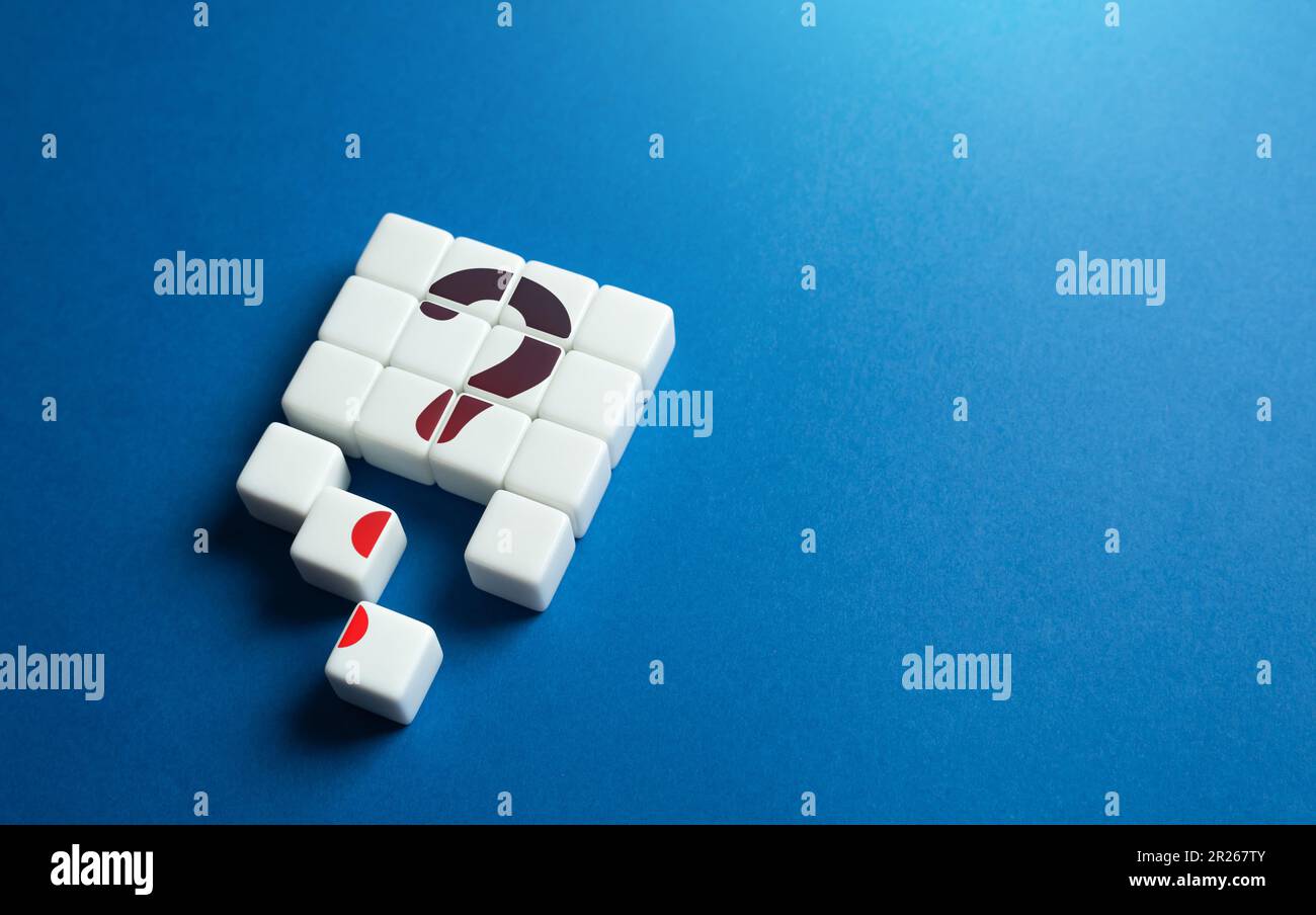 Problemlösung. Verlust der Relevanz. Die Zeit ist um. Probleme von der Tagesordnung streichen. Problemlösung, Faktensuche. Bestimmung aller Unbekannten. Das ist es Stockfoto