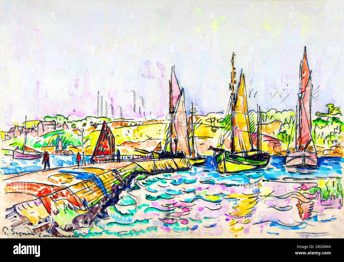 Concarneau-Malerei in hoher Auflösung von Paul Signac. Original aus dem MET Museum. Stockfoto