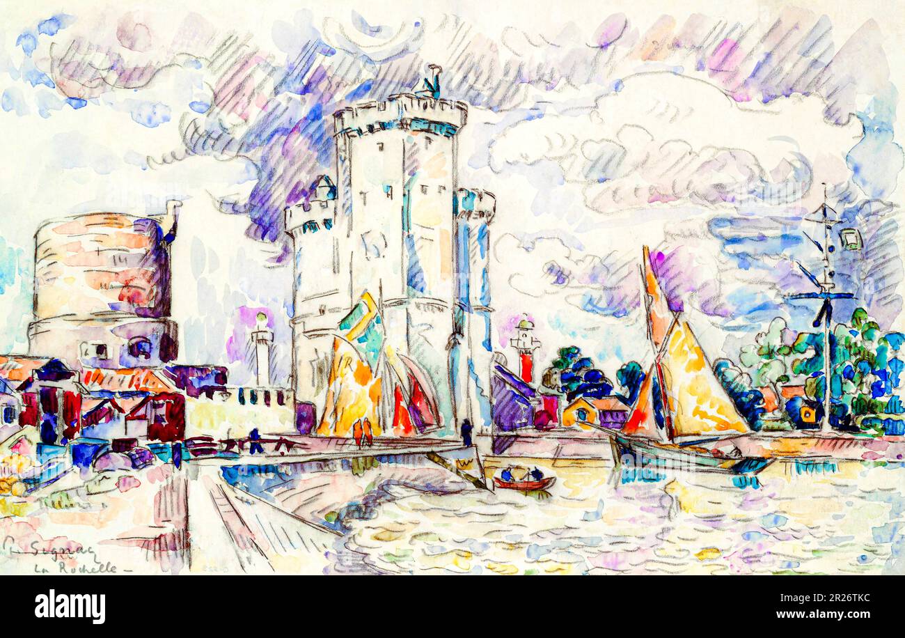 La Rochelle Malerei in hoher Auflösung von Paul Signac. Original aus dem MET Museum. Stockfoto