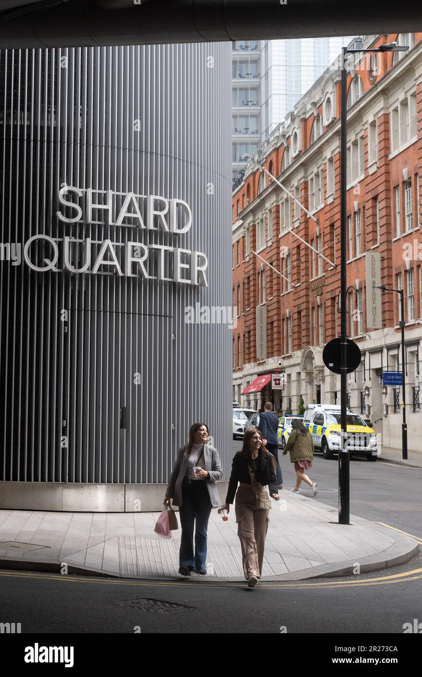 Im Shard Quarter befinden sich das höchste Gebäude Westeuropas – The Shard, das Hauptquartier von News UK – das News Building und der Shard Place Stockfoto