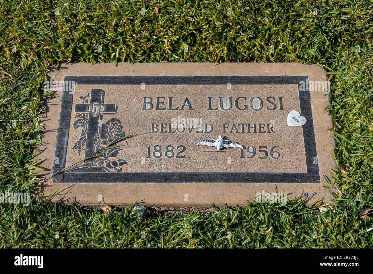 Bela Lugosi Grab auf dem Catholic Cemetery vom Heiligen Kreuz, Culver City, Los Angeles, Kalifornien Stockfoto