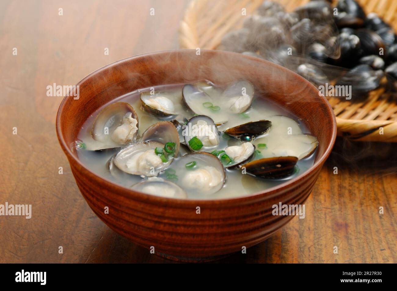 Muschelmiso-Suppe Stockfoto