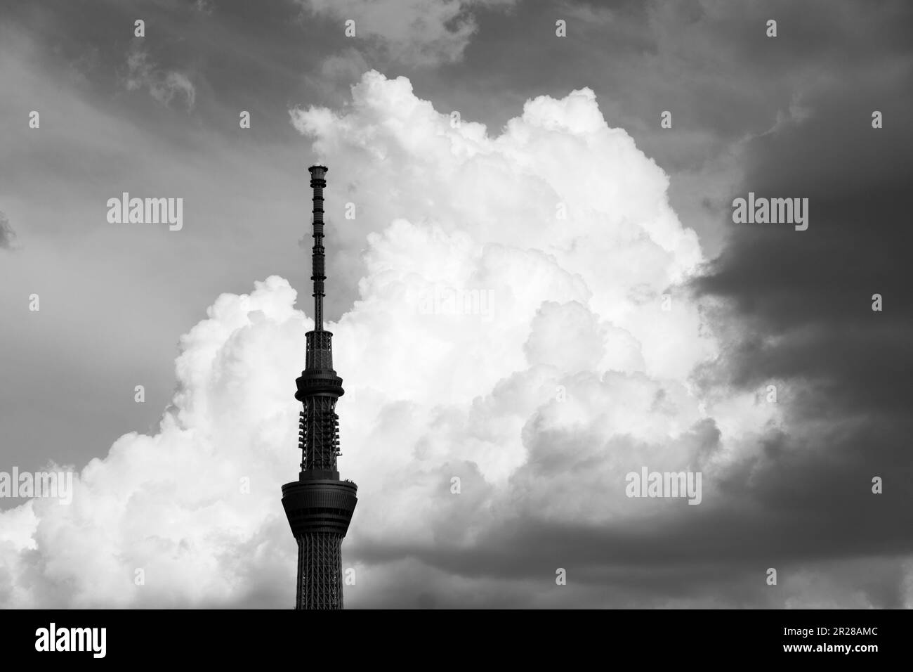 Thunderhead und Tokyo Sky Tree Stockfoto