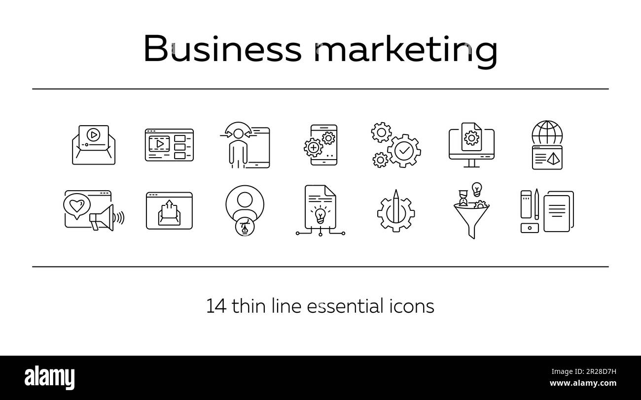Symbole für Business-Marketing Stock Vektor