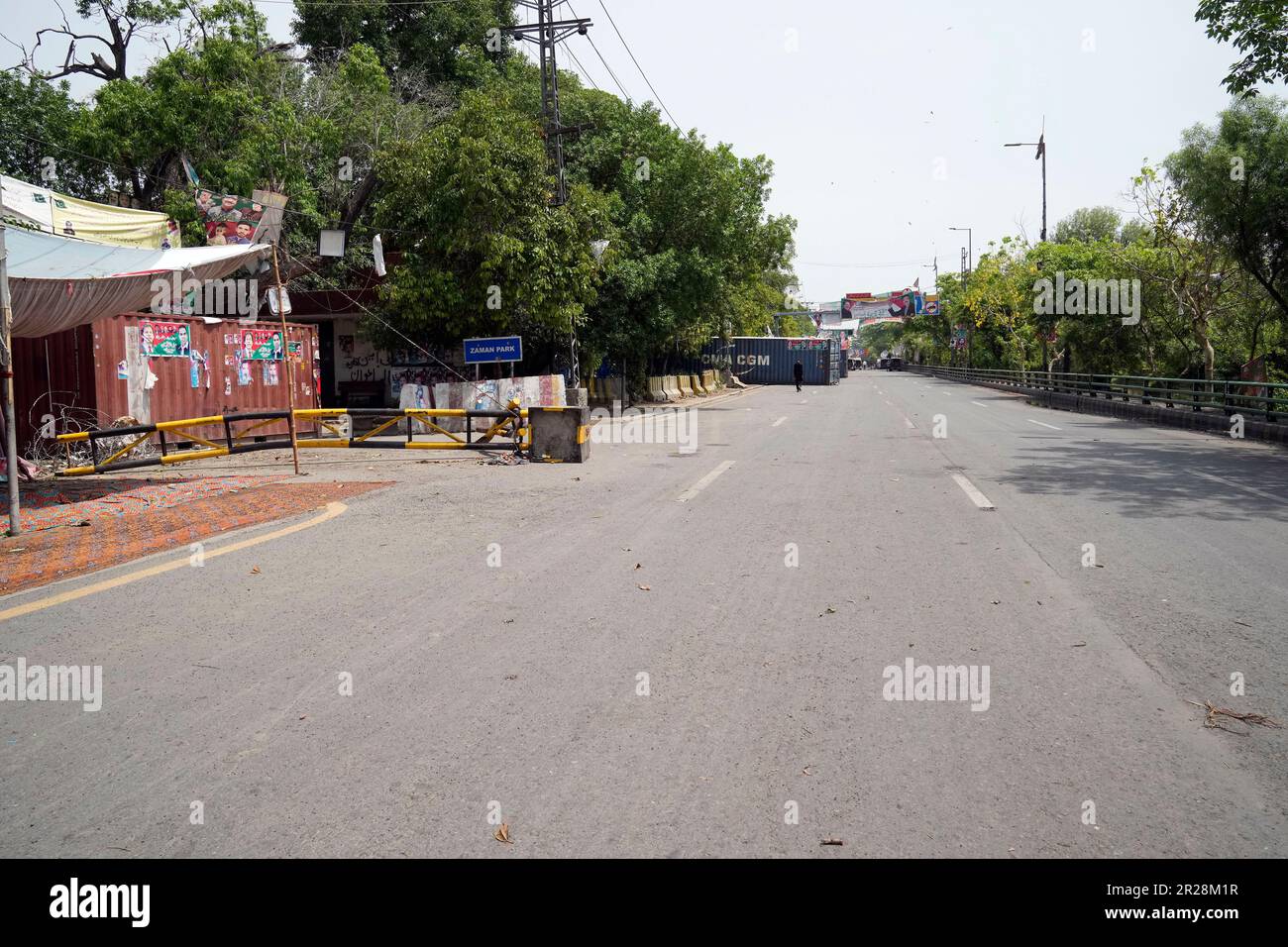A road outside the former Prime Minister Imran Khan's residence is ...
