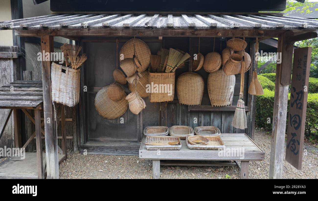 Kinugawa Onsen, Japan Mai 1 2023: Edo Wonderland Nikko Edomura ist einer der berühmten Freizeitparks in Kinugawa Onsen, Japan. Es ist ein historischer Freizeitpark Recrea Stockfoto
