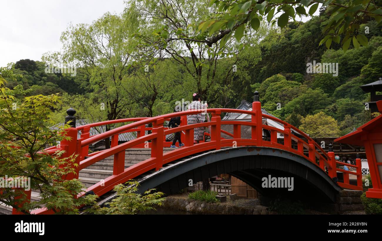Kinugawa Onsen, Japan Mai 1 2023: Edo Wonderland Nikko Edomura ist einer der berühmten Freizeitparks in Kinugawa Onsen, Japan. Es ist ein historischer Freizeitpark Recrea Stockfoto