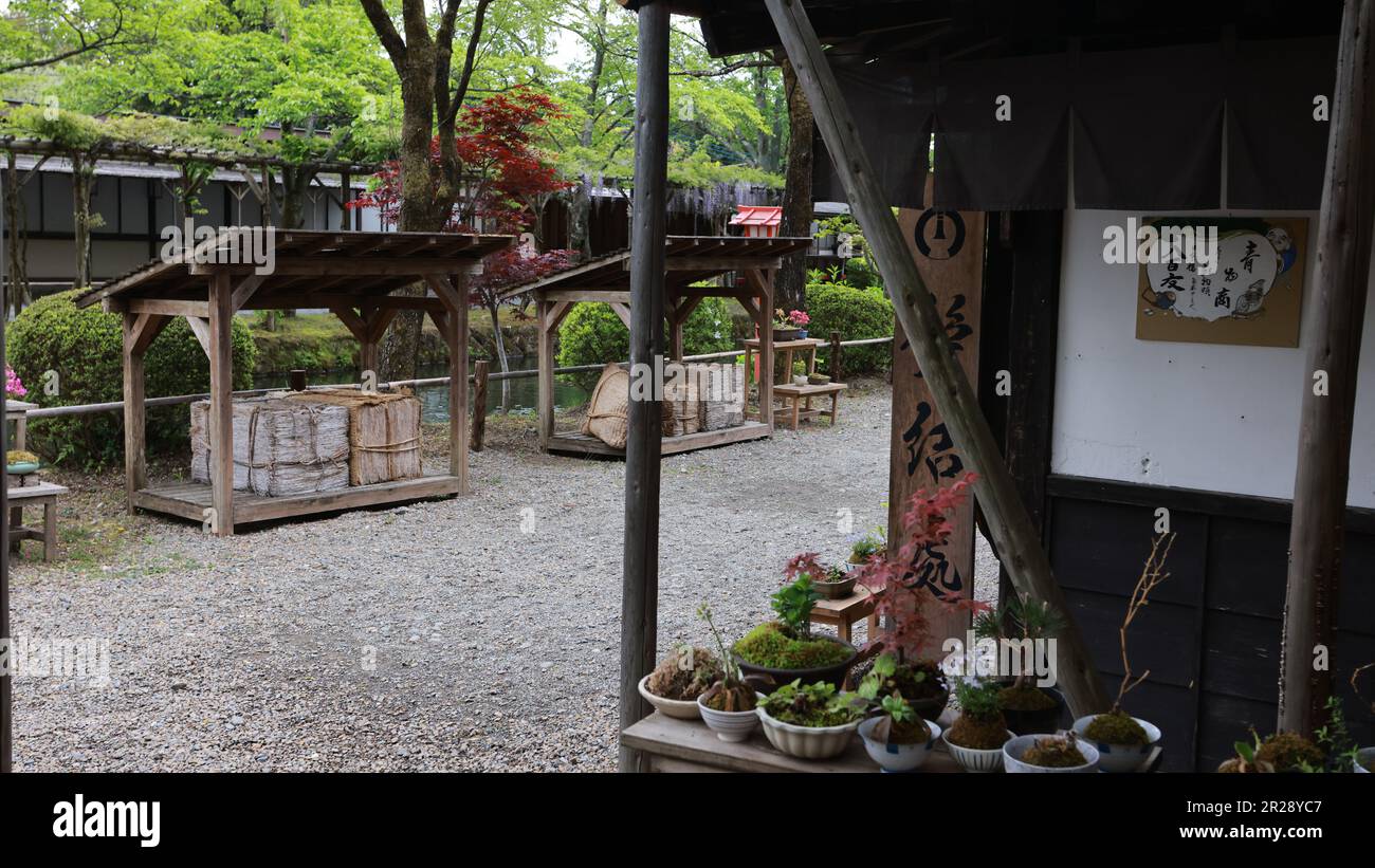 Kinugawa Onsen, Japan Mai 1 2023: Edo Wonderland Nikko Edomura ist einer der berühmten Freizeitparks in Kinugawa Onsen, Japan. Es ist ein historischer Freizeitpark Recrea Stockfoto