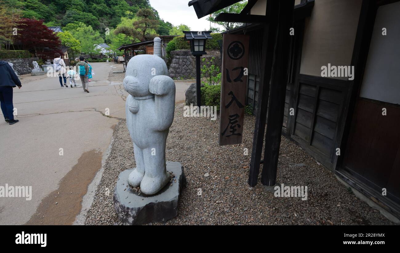 Kinugawa Onsen, Japan Mai 1 2023: Edo Wonderland Nikko Edomura ist einer der berühmten Freizeitparks in Kinugawa Onsen, Japan. Es ist ein historischer Freizeitpark Recrea Stockfoto