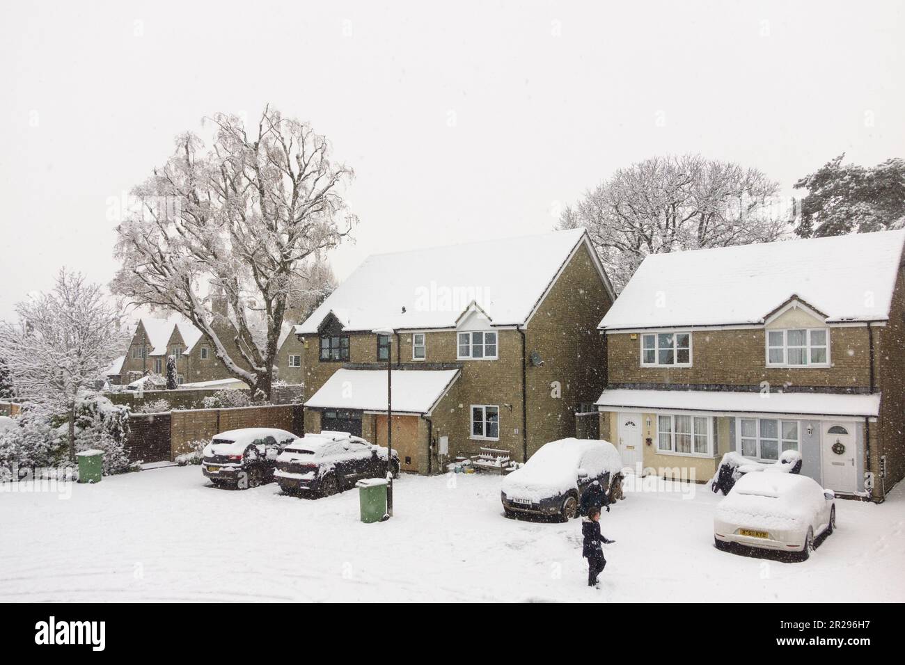 Snow Scene, Tetbury, Gloucestershire, Großbritannien Stockfoto