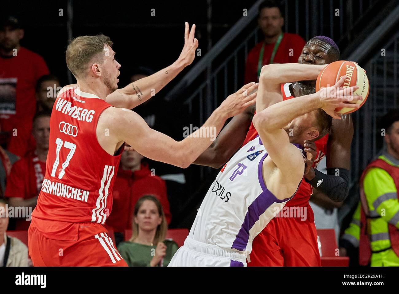 2022/2023 Basketball Bundesliga, FC Bayern München vs BG Göttingen, Playoff Game 1 2023-05-16 in München (Audi Dome) MÖNNINGHOFF Mathis (BG Götting Stockfoto