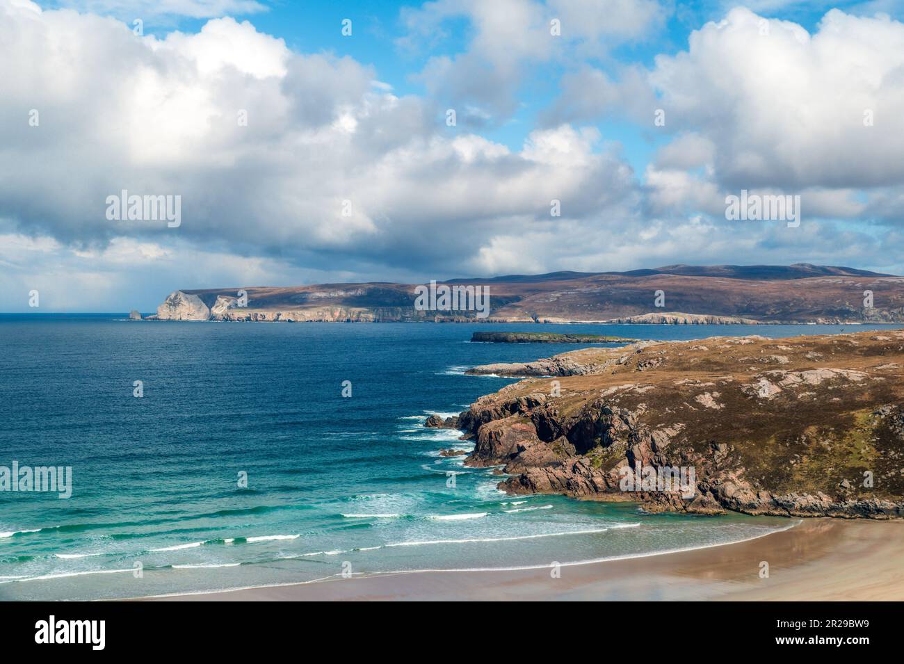Whititen: Fahren Sie von Rispond Beach in der Nähe von Durness in Sutherland Stockfoto
