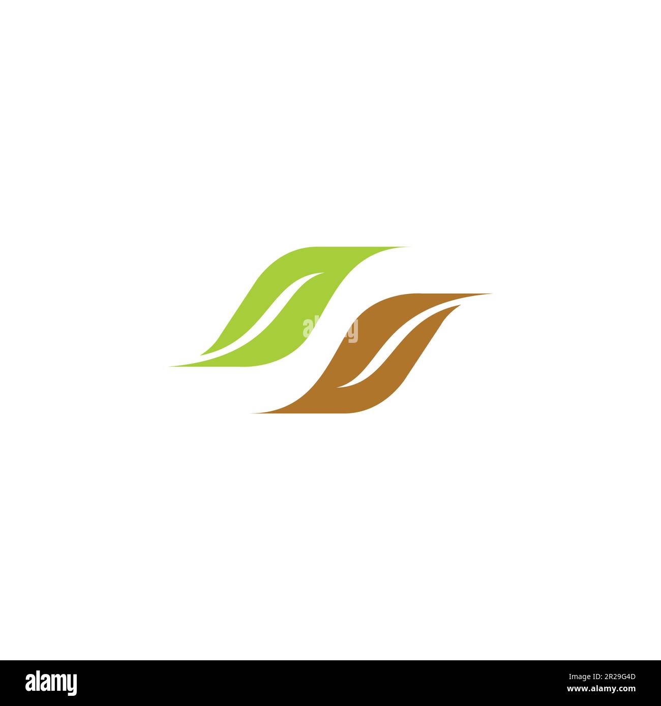 Design mit S-Blattlogo. S Nature-Logo Stock Vektor