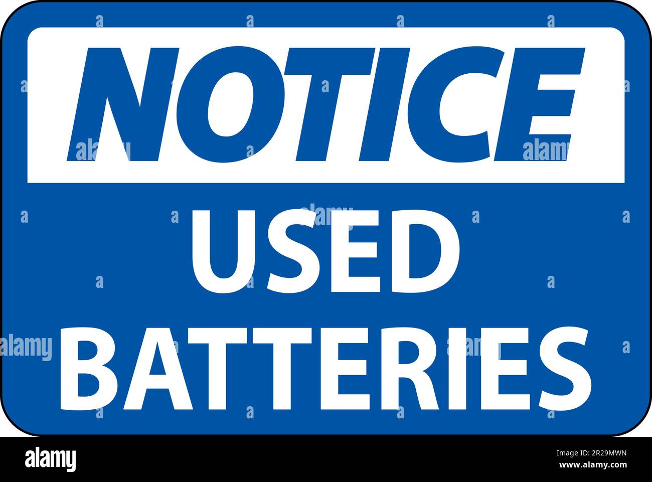 Hinweis Gebrauchte Batterien Auf Weißem Hintergrund Kennzeichnen Stock Vektor