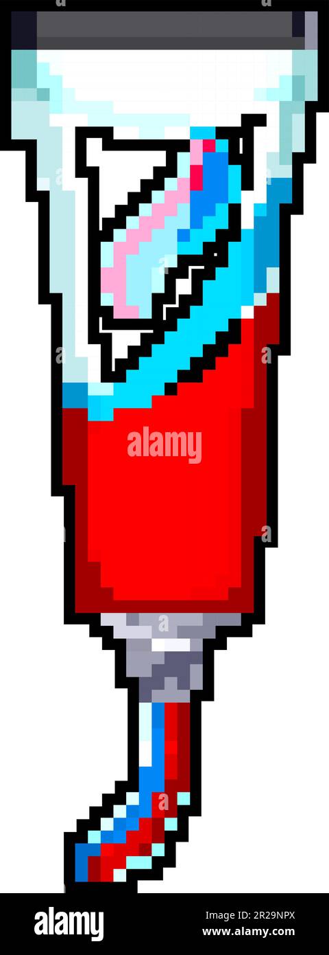 Pflege Zahnpasta Spiel Pixel Art Vektordarstellung Stock-Vektorgrafik -  Alamy