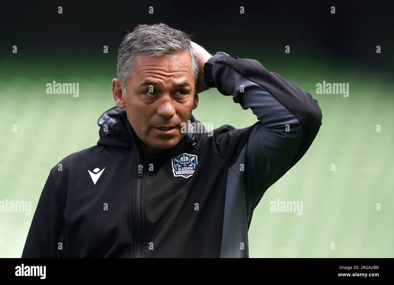 Glasgow Warriors Head Coach Franco Smith während des Captain's Run im Aviva Stadium in Dublin, Irland. Foto: Donnerstag, 18. Mai 2023. Stockfoto