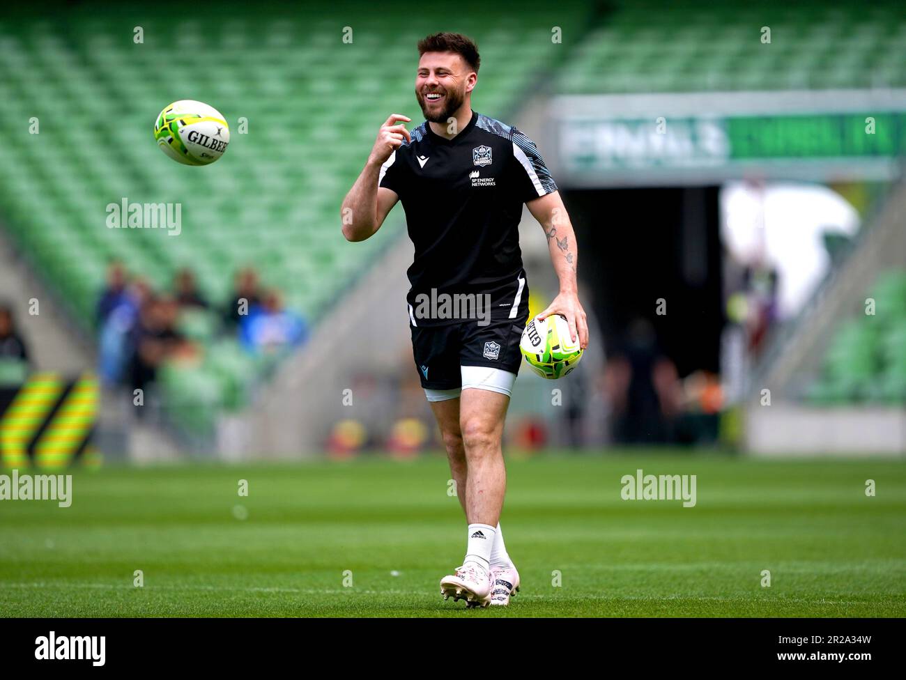 Glasgow Warriors' Ali Price während des Captain's Run im Aviva Stadium in Dublin, Irland. Foto: Donnerstag, 18. Mai 2023. Stockfoto