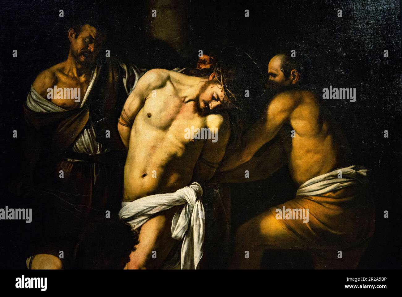 Detail der Flagellation Christi, Gemälde von Caravaggio. Derzeit in Neapel, Italien Stockfoto