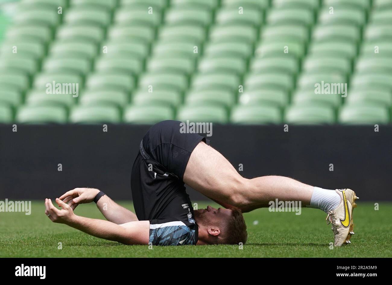 Kyle Steyn der Glasgow Warriors während des Captain's Run im Aviva Stadium in Dublin, Irland. Foto: Donnerstag, 18. Mai 2023. Stockfoto