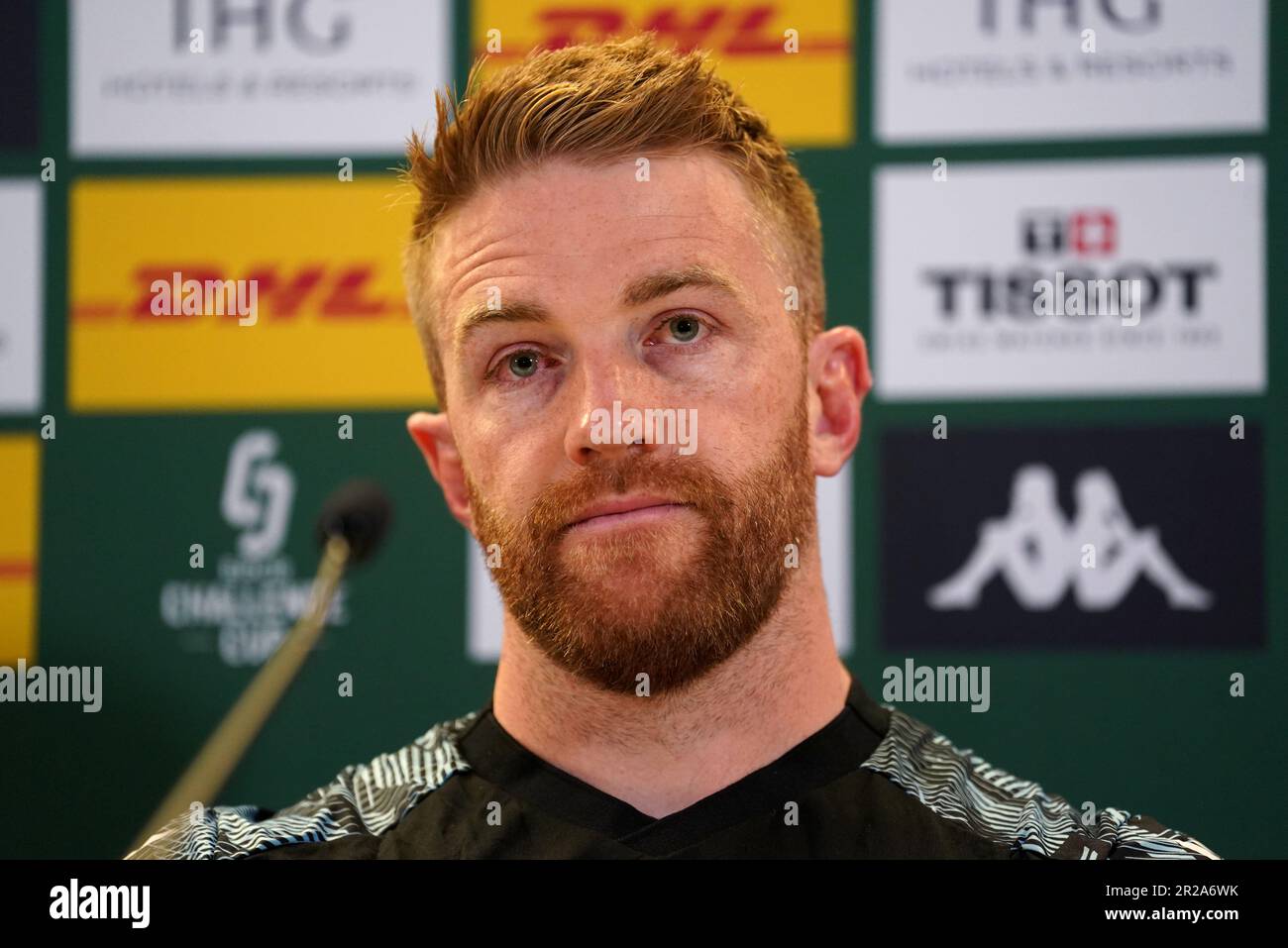 Glasgow Warrior' Kyle Steyn während einer Pressekonferenz im Aviva Stadium in Dublin, Irland. Foto: Donnerstag, 18. Mai 2023. Stockfoto