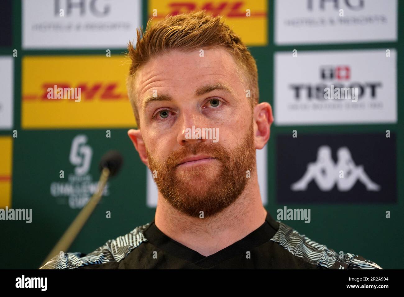 Glasgow Warriors' Kyle Steyn während einer Pressekonferenz im Aviva Stadium in Dublin, Irland. Foto: Donnerstag, 18. Mai 2023. Stockfoto
