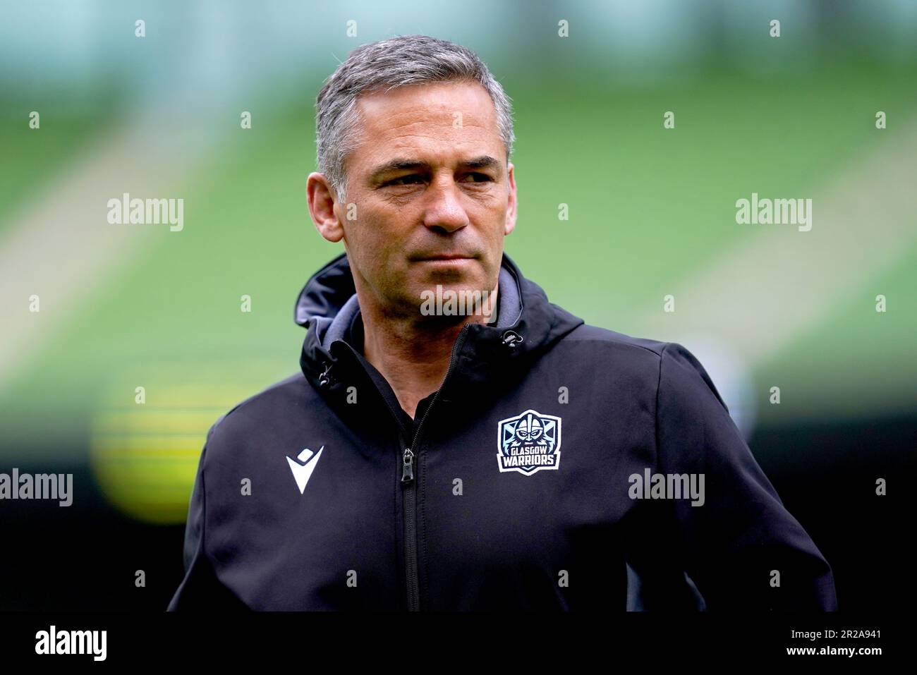 Glasgow Warriors Head Coach Franco Smith während des Captain's Run im Aviva Stadium in Dublin, Irland. Foto: Donnerstag, 18. Mai 2023. Stockfoto