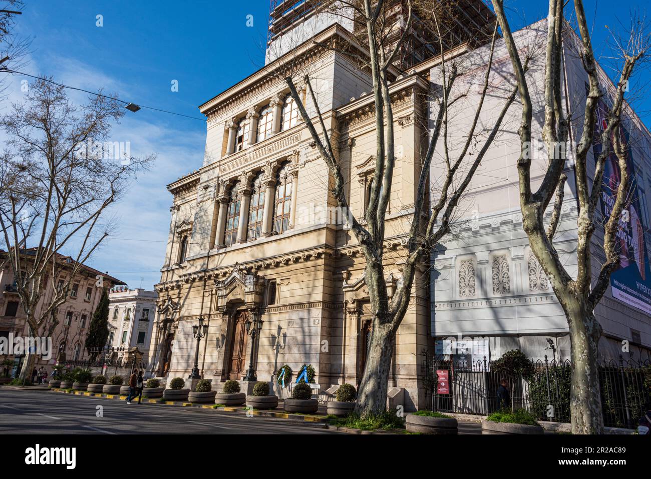 Rom, Italien, März 2023 die große Synagoge von Rom in der Straße Lungo Tevere Cenci Stockfoto