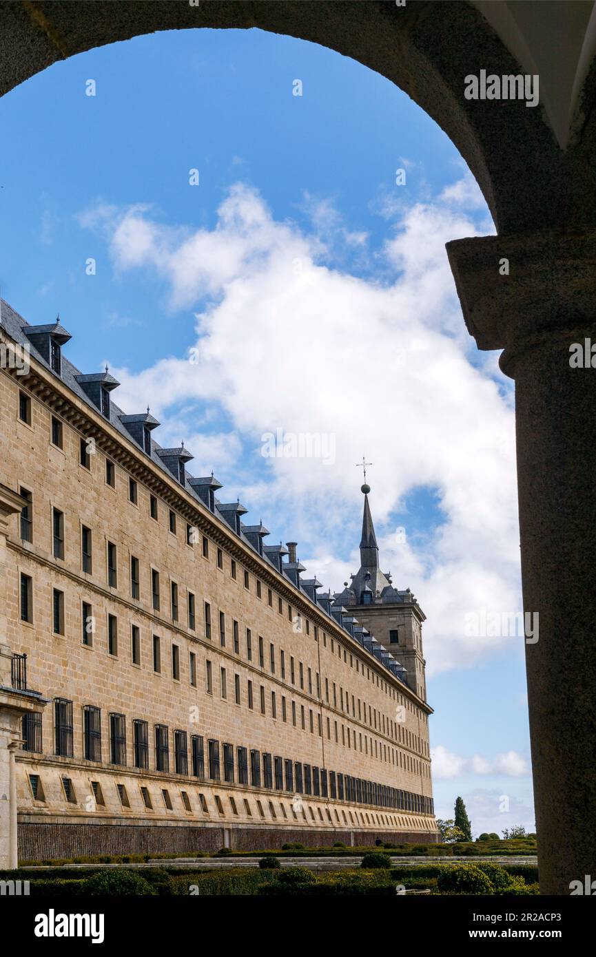 Spanien, San Lorenzo de El Escorial, El Escorial, Kloster und Örtlichkeit, Madrid. Stockfoto
