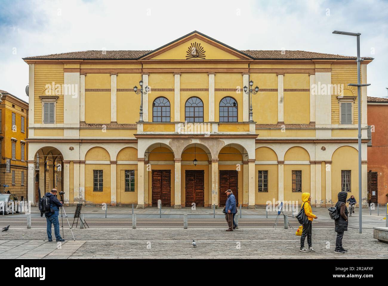 Ariosto Theater auf der Piazza della Vittoria in Reggio Emilia. Emilia-Romagna, Italien, Europa Stockfoto