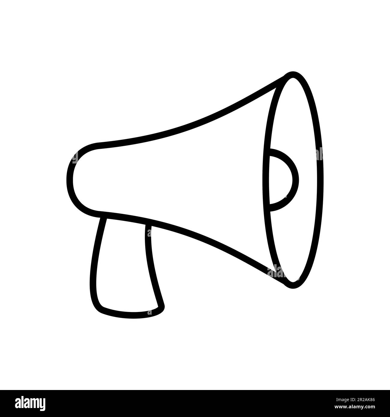 Retro-Lautsprecherliniensymbol. Klassisches Megafon isoliert auf weißem Hintergrund. Designelement der Marketingkampagne. Media-Tool für soziale Themen. Vektor Stock Vektor